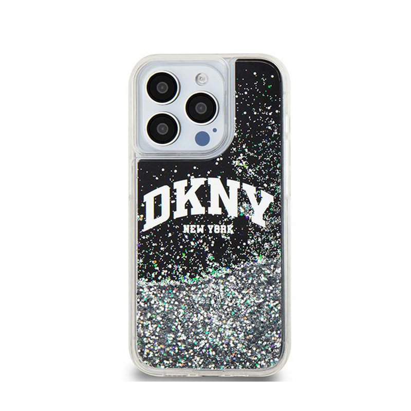 DKNY Liquid Glitter Big Logo - Etui iPhone 13 Pro (czarny)