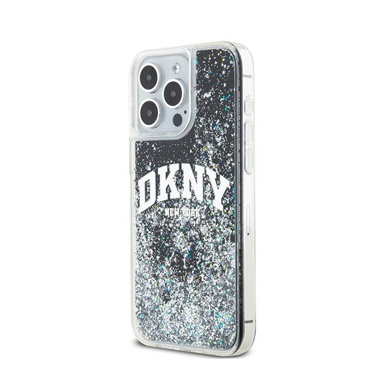 DKNY Liquid Glitter Big Logo - Etui iPhone 13 Pro Max (czarny)