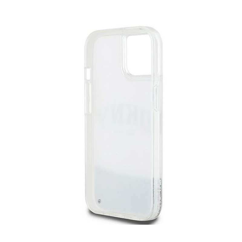 DKNY Liquid Glitter Big Logo - Etui iPhone 15 / 14 / 13 (biały)