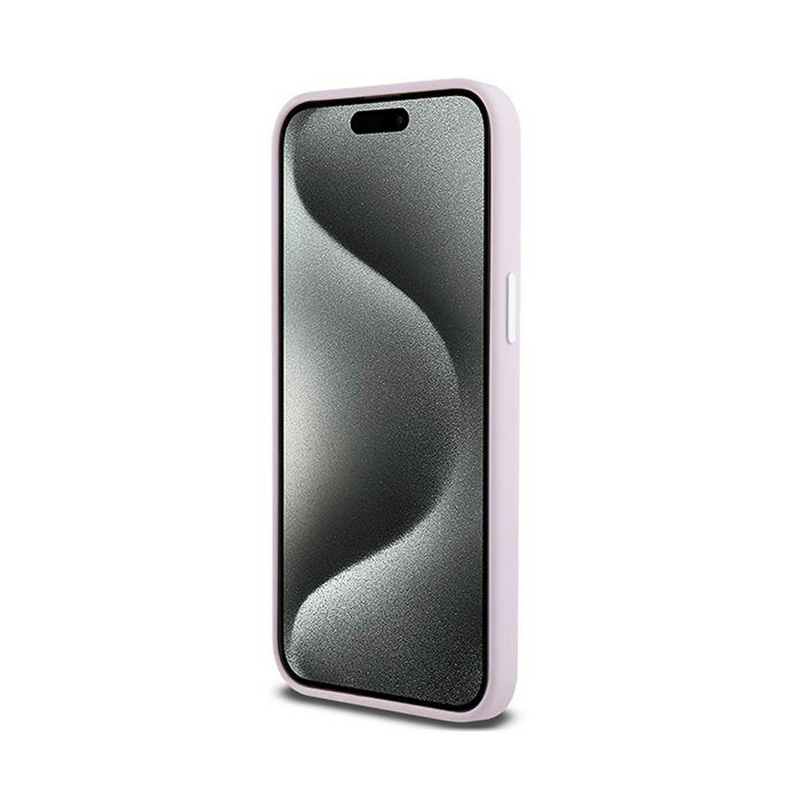 DKNY Liquid Silicone Small Metal Logo MagSafe - Etui iPhone 14 Pro Max (różowy)