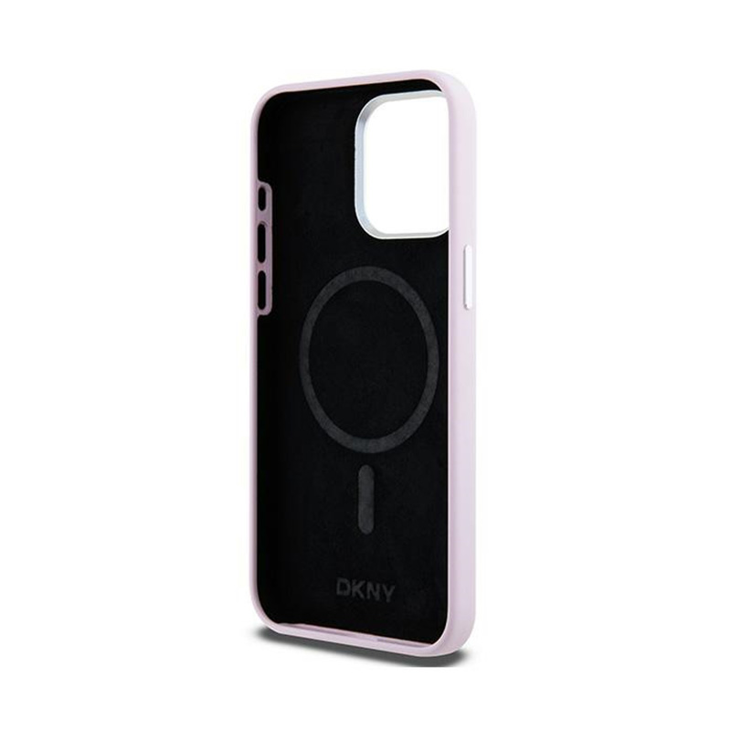 DKNY Liquid Silicone Small Metal Logo MagSafe - Etui iPhone 14 Pro Max (różowy)