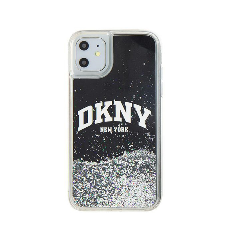DKNY Liquid Glitter Big Logo - Etui iPhone 11 (czarny)