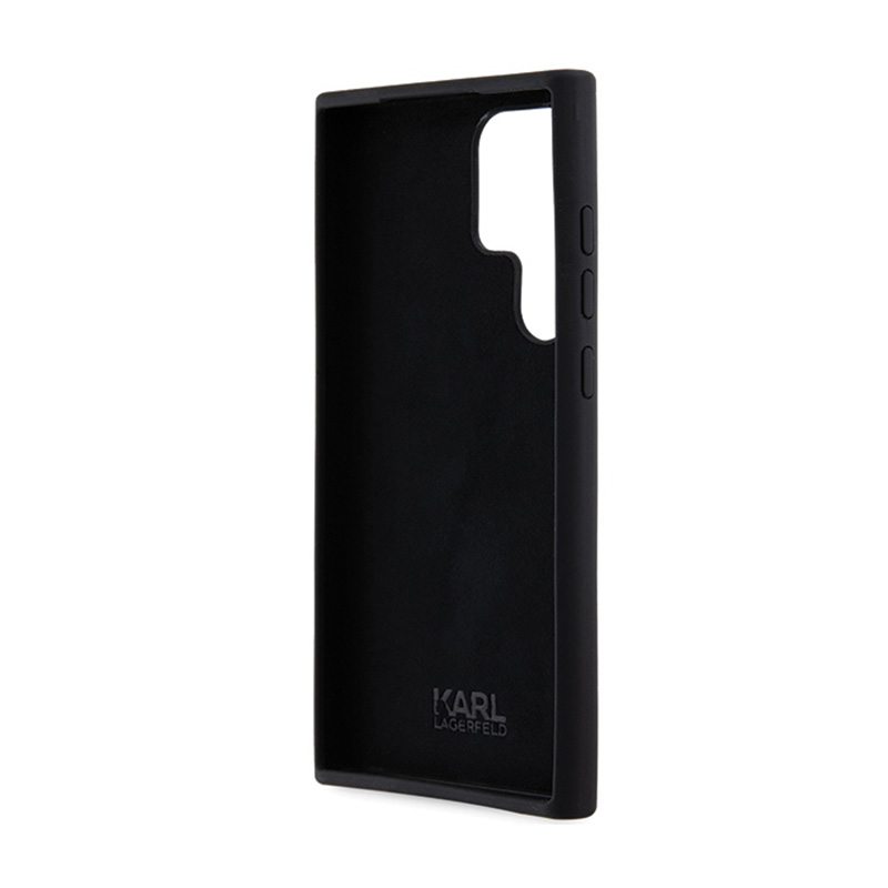 Karl Lagerfeld Silicone Choupette Metal Pin - Etui Samsung Galaxy S24 Ultra (czarny)