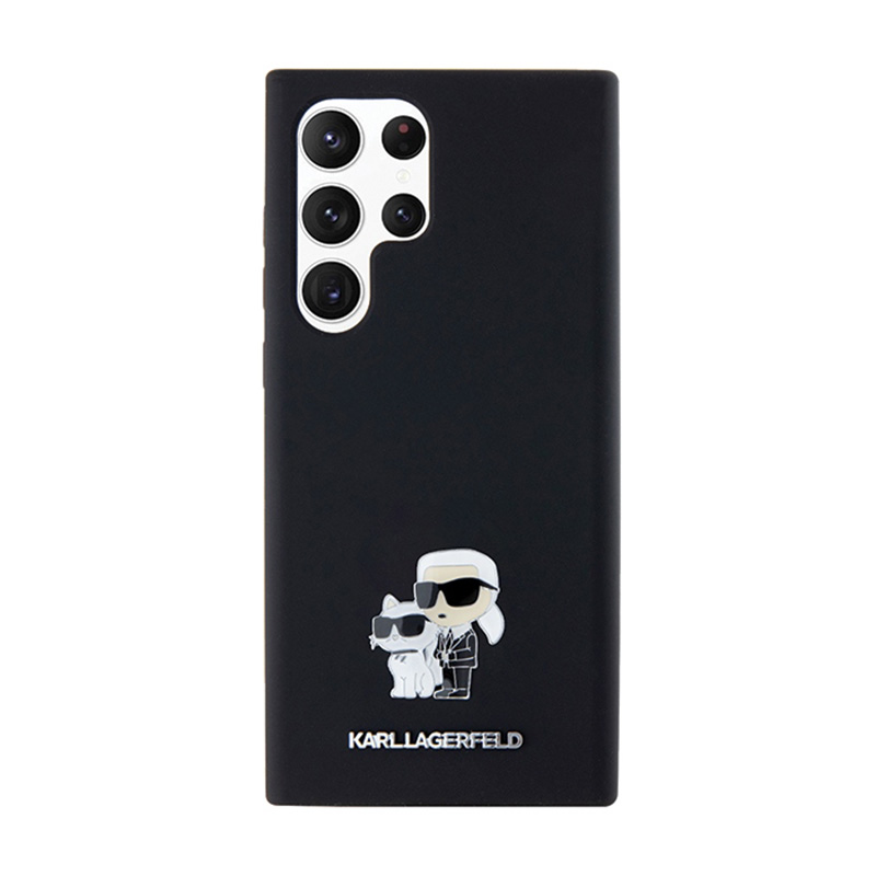 Karl Lagerfeld Silicone Karl & Choupette Metal Pin - Etui Samsung Galaxy S24 Ultra (czarny)
