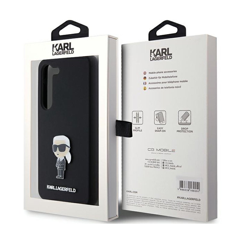 Karl Lagerfeld Silicone Ikonik Metal Pin - Etui Samsung Galaxy S24+ (czarny)