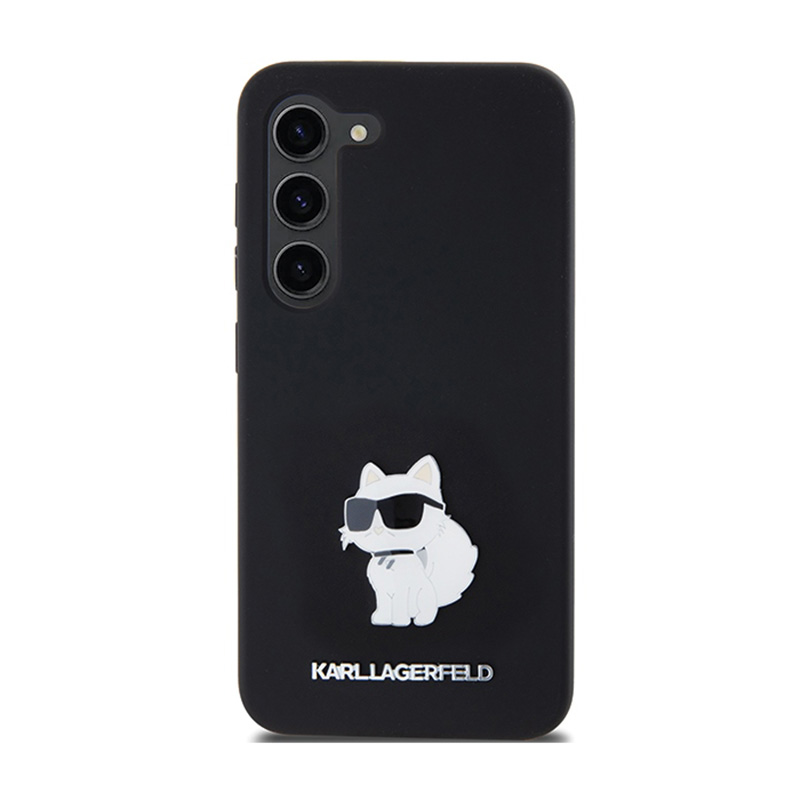 Karl Lagerfeld Silicone Choupette Metal Pin - Etui Samsung Galaxy S24 (czarny)