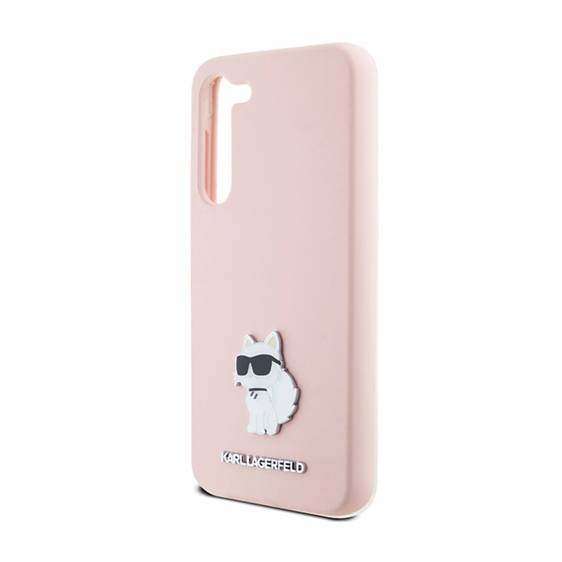 Karl Lagerfeld Silicone Choupette Metal Pin - Etui Samsung Galaxy S24 (różowy)