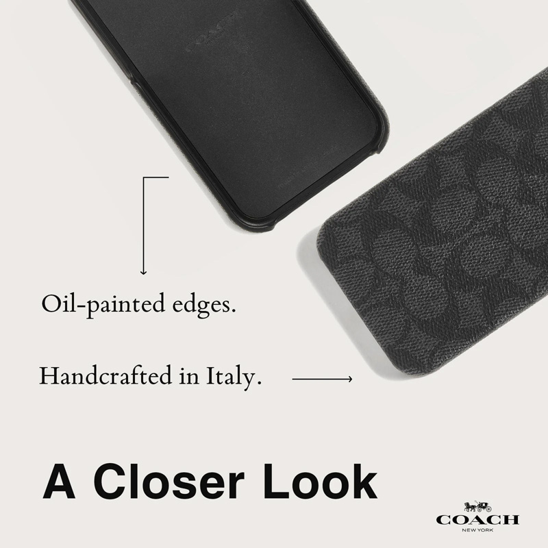 Coach Slim Wrap Signature C Case -  Etui iPhone 15 Pro (Charcoal)