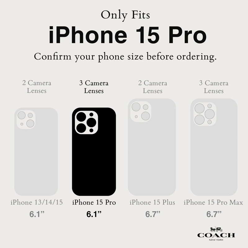Coach Slim Wrap Signature C Case -  Etui iPhone 15 Pro (Charcoal)