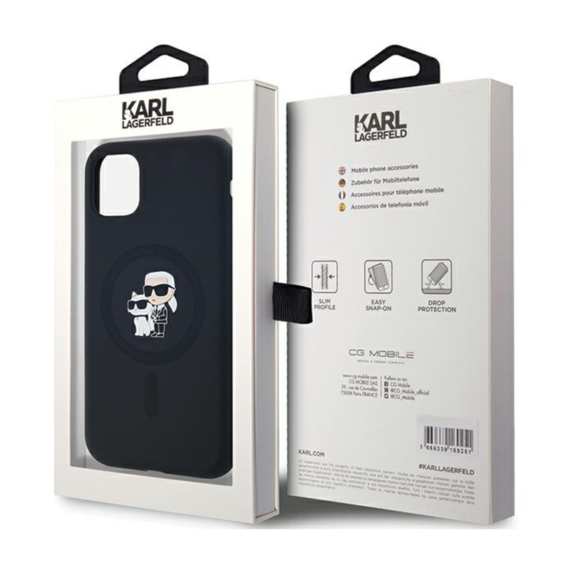 Karl Lagerfeld Silicone Karl & Choupette MagSafe - Etui iPhone 11 (czarny)