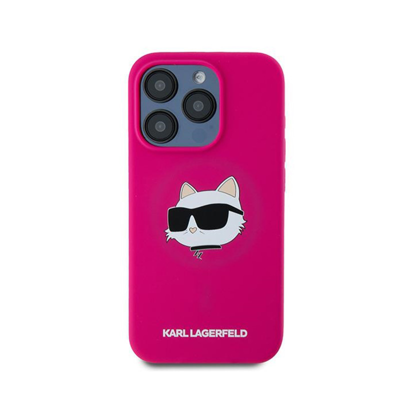 Karl Lagerfeld Silicone Choupette Head MagSafe - Etui iPhone 15 Pro (różowy)