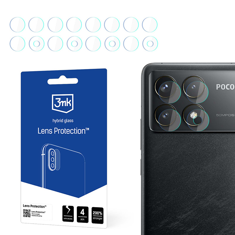 3mk Lens Protection - Szkło na obiektyw aparatu POCO F6 Pro (4 zestawy)