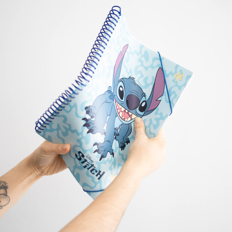 Disney Stitch - Skoroszyt A4 z gumką + 30 przezroczystych koszulek