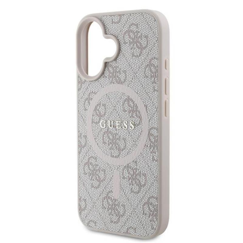 Guess 4G Ring Classic Logo MagSafe - Etui iPhone 16 Plus (różowy)