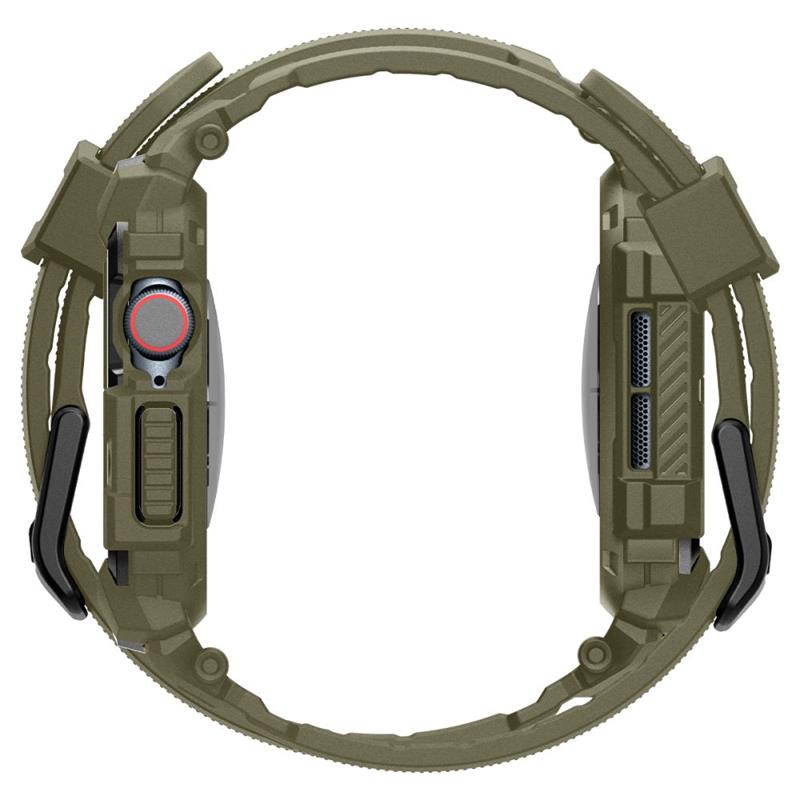 Spigen Rugged Armor Pro - Pasek z obudową do Apple Watch 10 46 mm (Vintage Khaki)