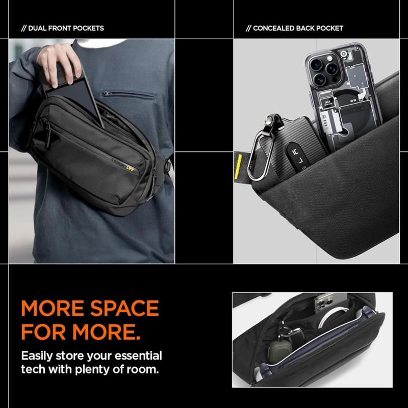 Spigen KD410 Sling Bag Klasden - Torba na telefon / saszetka na ramię (Czarny)