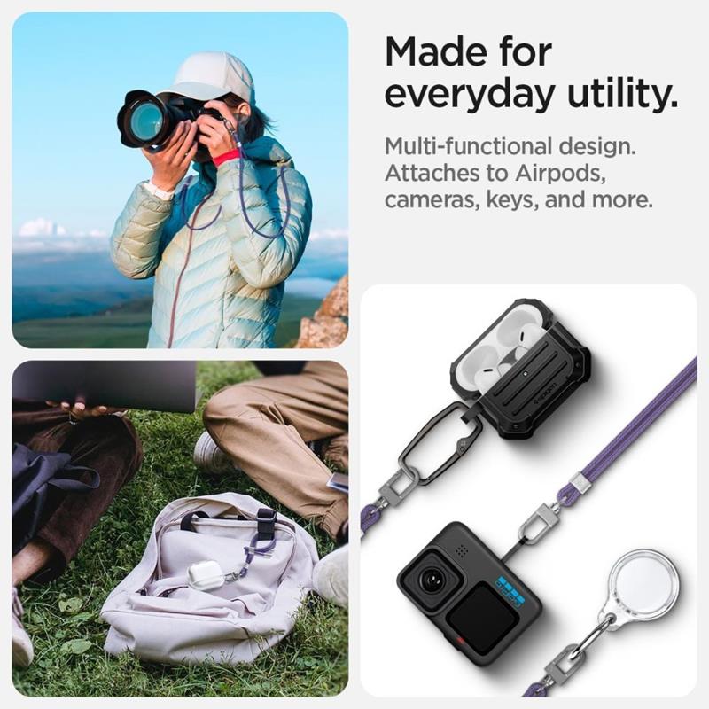 Spigen Universal Strap Set Crossbody & Wrist - Pasek do telefonu na ramię + na nadgarstek (Deep Purple)