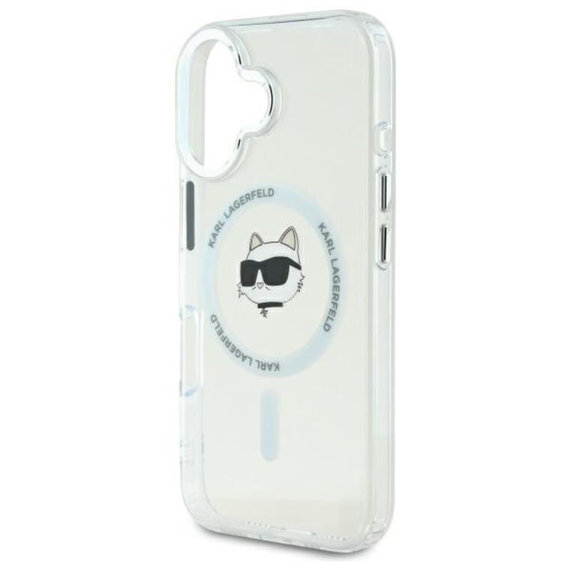 Karl Lagerfeld IML Metal Choupette Head MagSafe - Etui iPhone 16 Plus (biały)