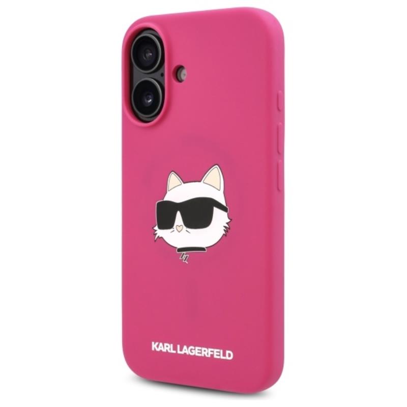 Karl Lagerfeld Silicone Choupette Head Print MagSafe - Etui iPhone 16 (fuksja)