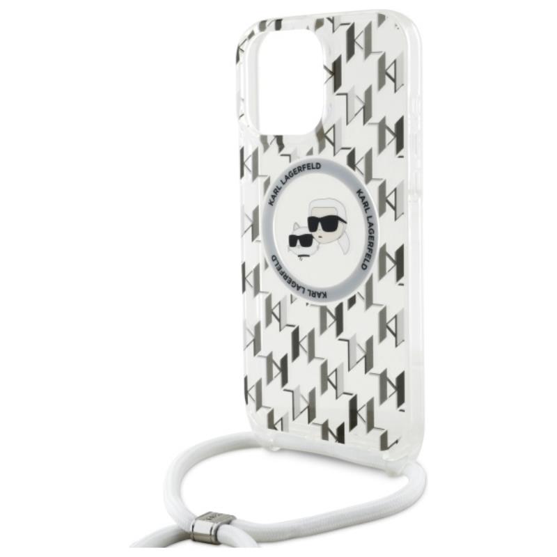 Karl Lagerfeld IML Crossbody Monogram Karl & Choupette Head MagSafe - Etui iPhone 16 Pro Max (przezroczysty)