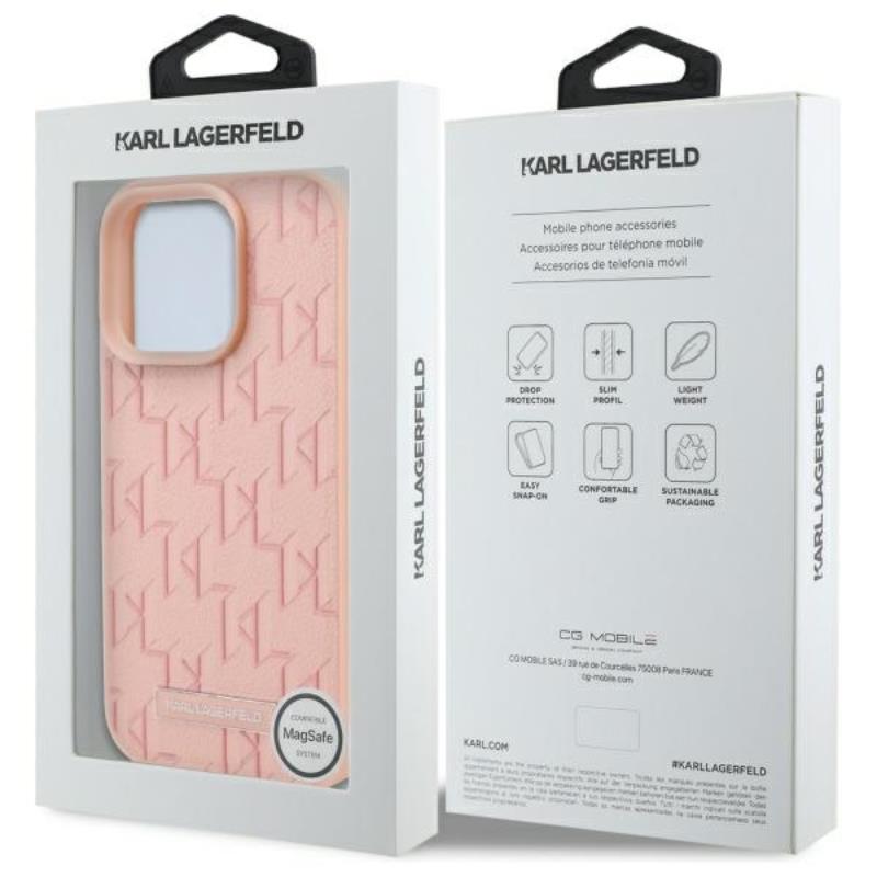 Karl Lagerfeld Hot Stamp MagSafe - Etui iPhone 16 Pro Max (różowy)