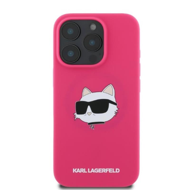 Karl Lagerfeld Silicone Choupette Head Print MagSafe - Etui iPhone 16 Pro Max (fuksja)