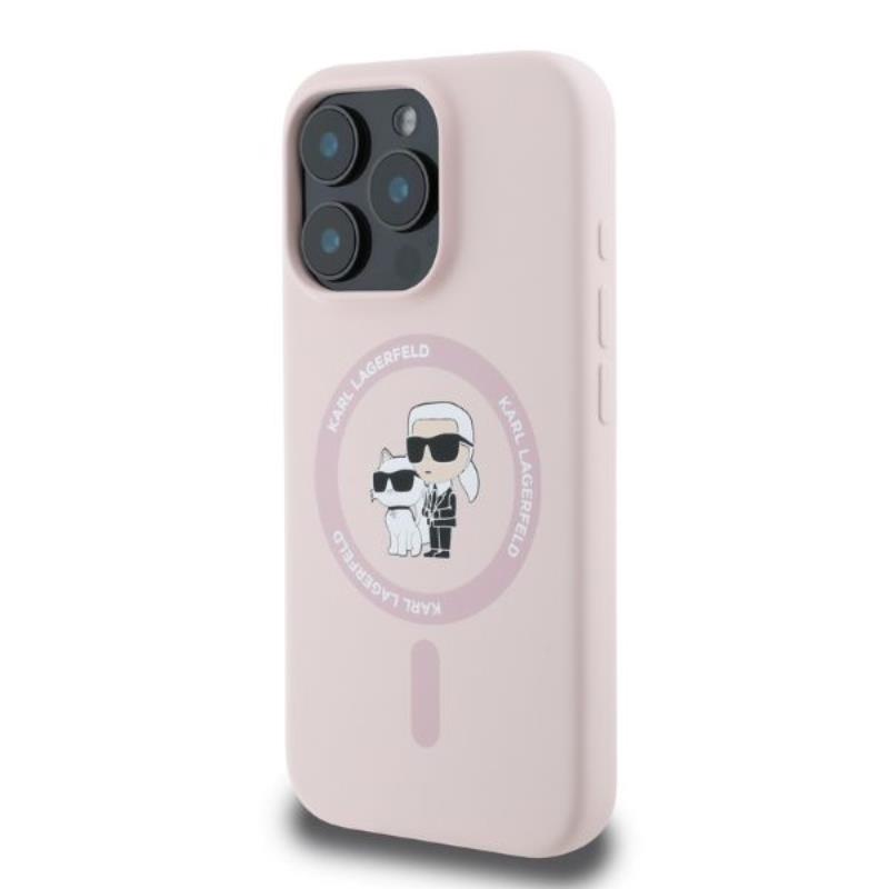 Karl Lagerfeld Silicone Karl & Choupette Ring MagSafe - Etui iPhone 16 Pro Max (różowy)