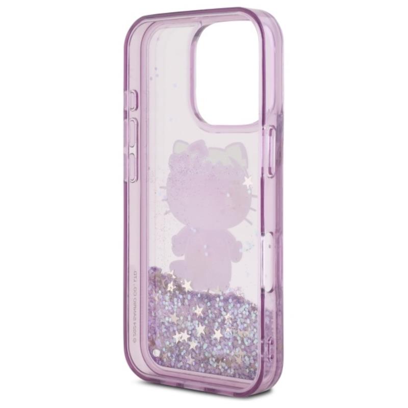 Hello Kitty Liquid Glitter 50TH Anniversary Party - Etui iPhone 16 Pro (fioletowy)