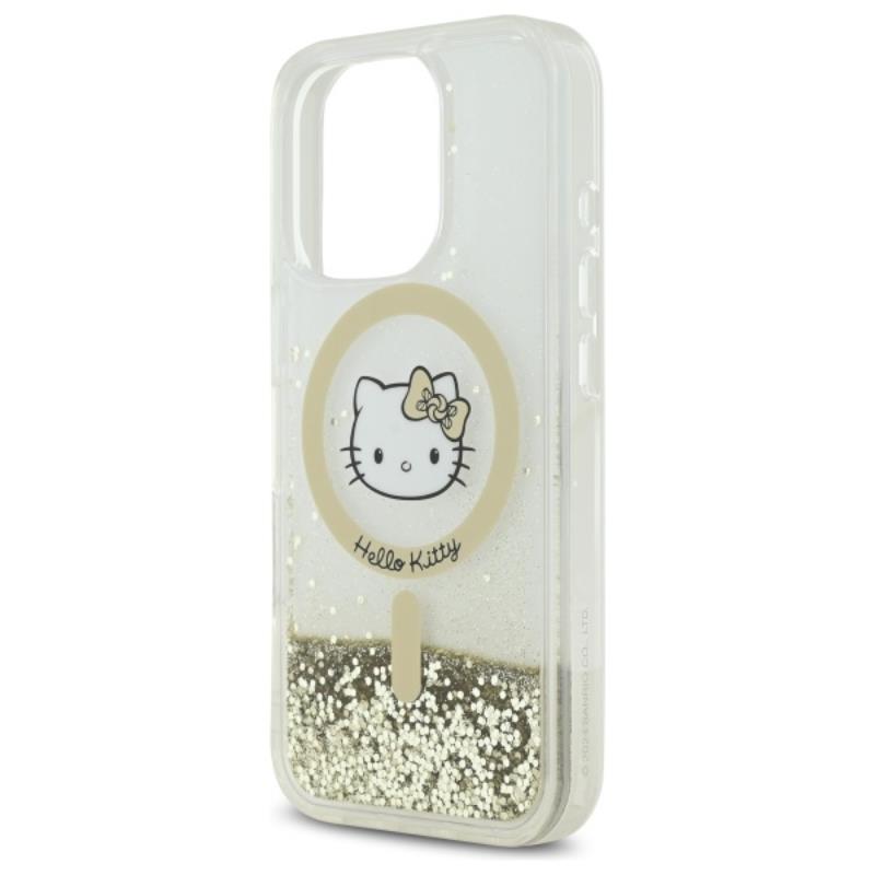 Hello Kitty Liquid Glitter Fever MagSafe - Etui iPhone 16 Pro (biały / złoty)