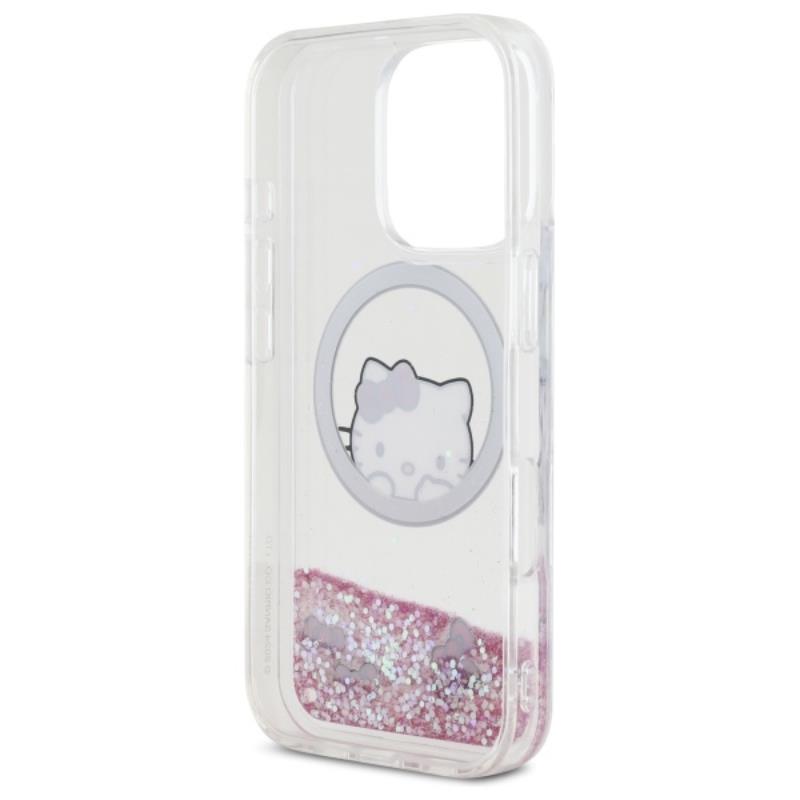 Hello Kitty Liquid Glitter Sweet Kitty Bows MagSafe - Etui iPhone 16 Pro (biały)