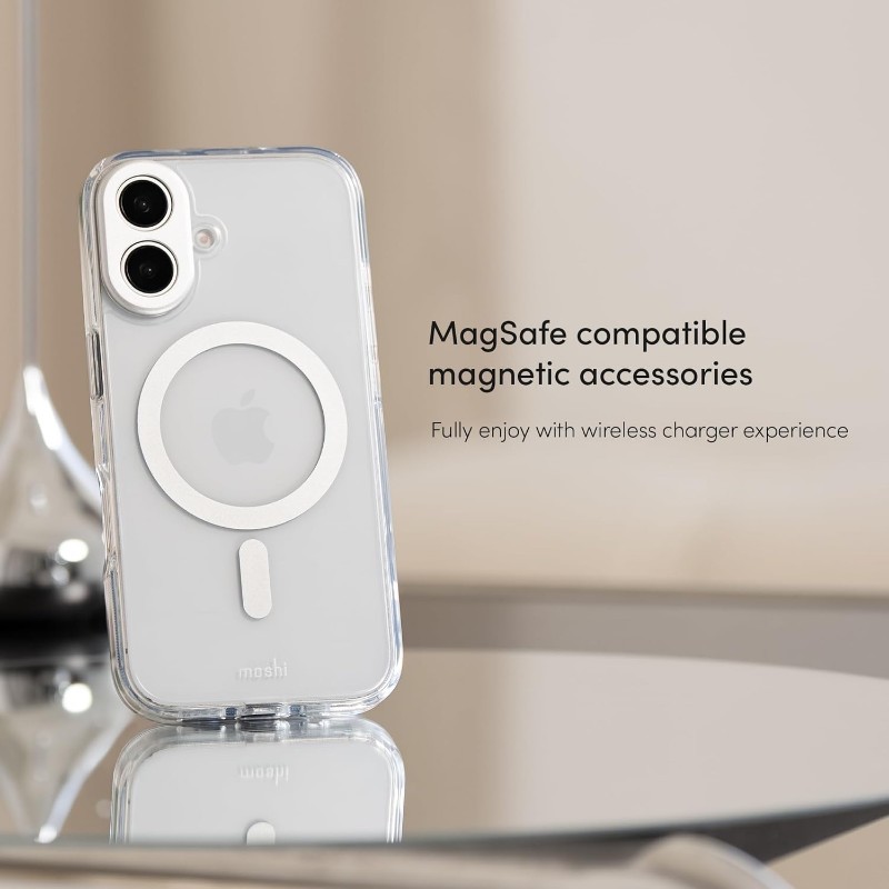 Moshi iGlaze MagSafe - Etui iPhone 16 (Luna Silver)