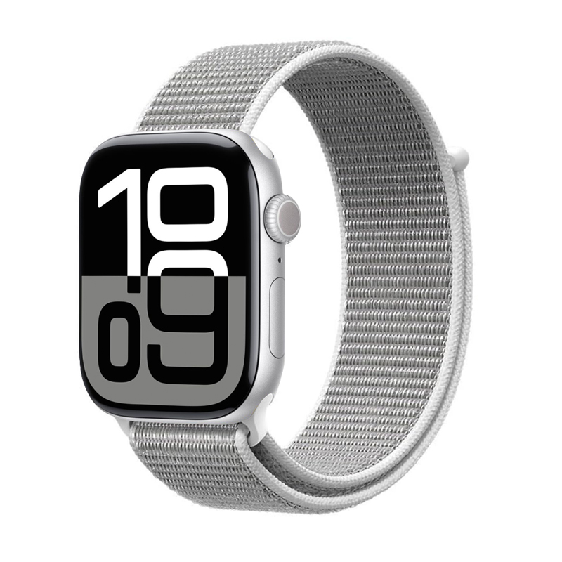 Crong Nylon - Pasek sportowy do Apple Watch 44/45/46/49 mm (Silver Grey)