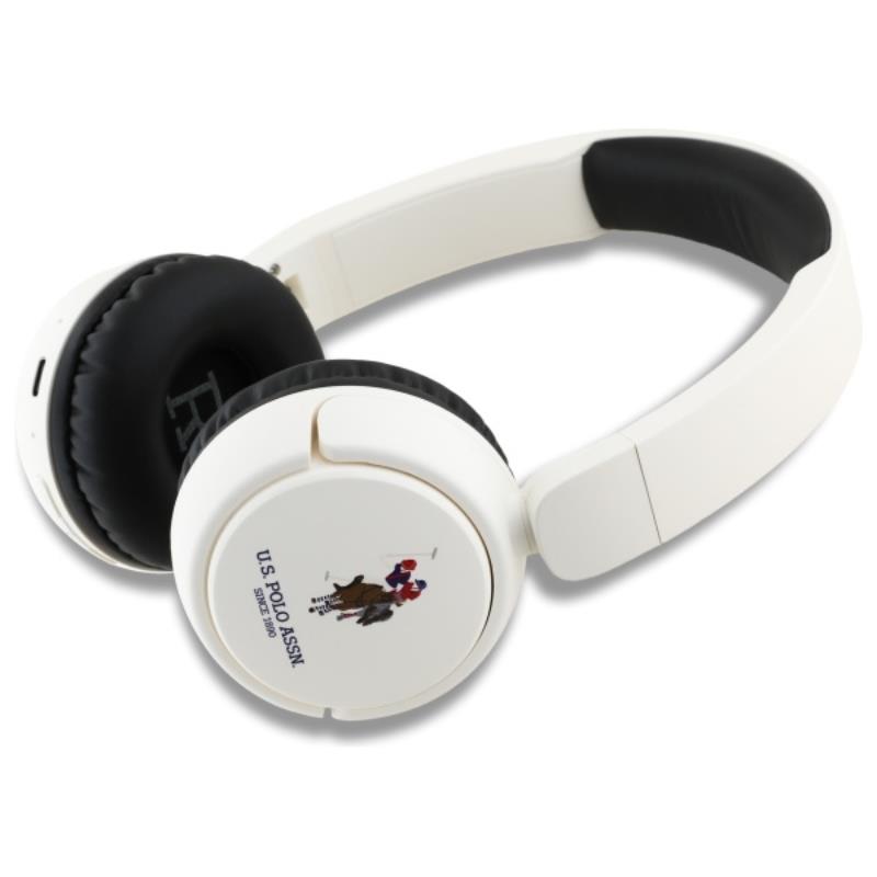 US Polo Assn DH Color Logo - Bezprzewodowe słuchawki nauszne Bluetooth V5.3 (biały)