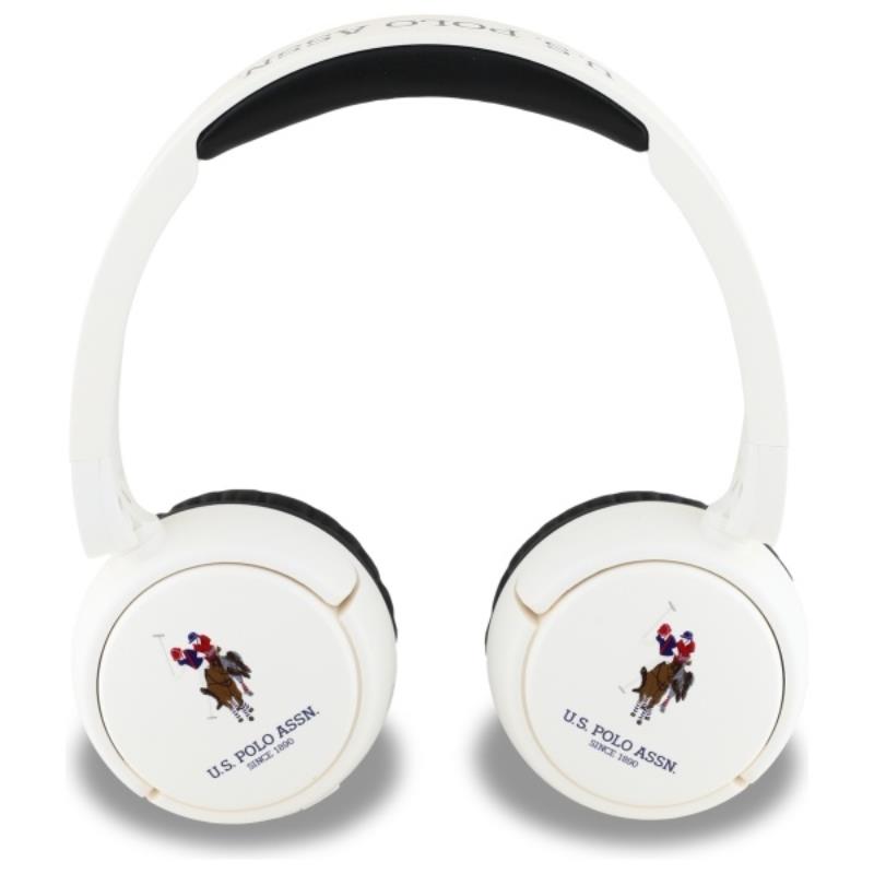 US Polo Assn DH Color Logo - Bezprzewodowe słuchawki nauszne Bluetooth V5.3 (biały)