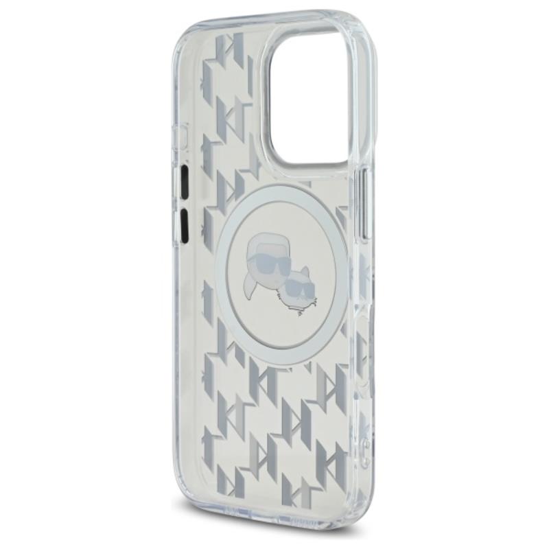 Karl Lagerfeld IML Monogram Karl & Choupette Head MagSafe - Etui iPhone 16 Pro (przezroczysty)