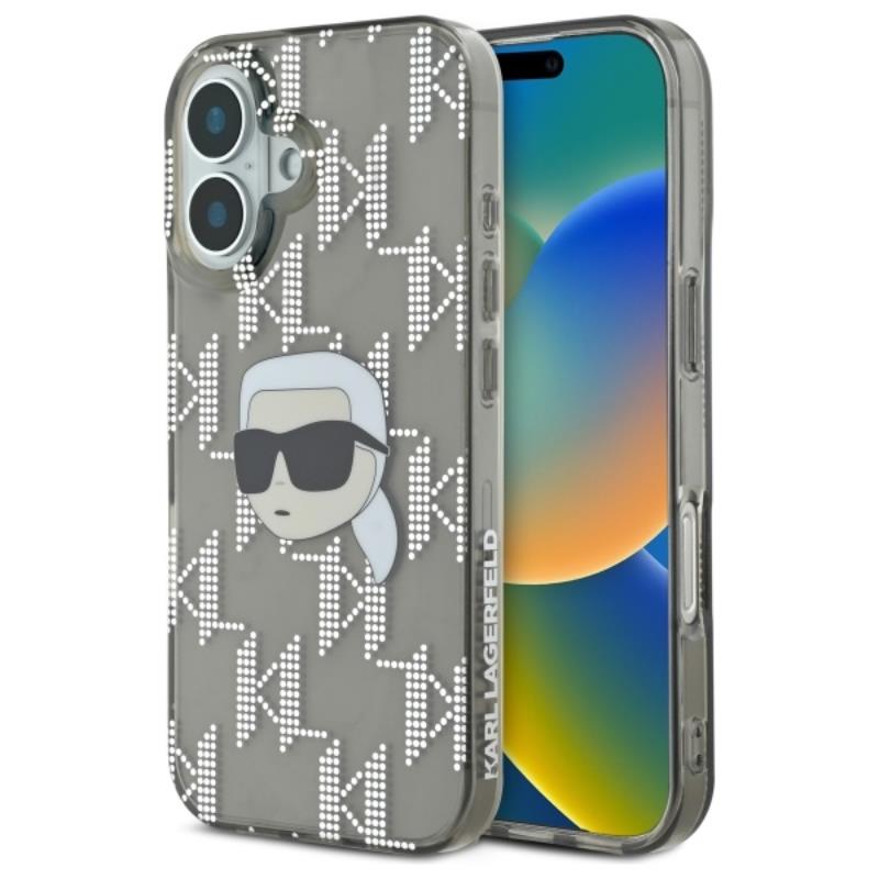 Karl Lagerfeld IML Karl Head Electroplated - Etui iPhone 16 (czarny)