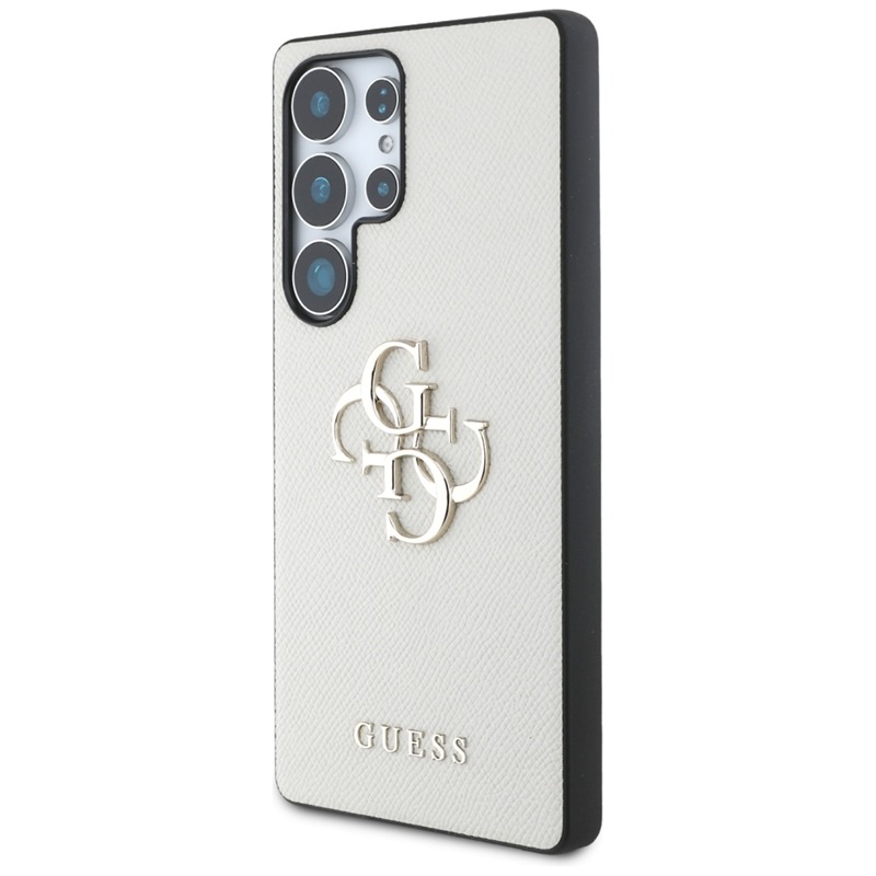 Guess Grained Big 4G Logo Small Classic Logo - Etui do Samsung Galaxy S25 Ultra (beżowy)