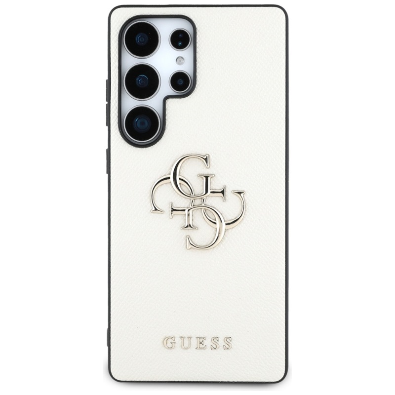 Guess Grained Big 4G Logo Small Classic Logo - Etui do Samsung Galaxy S25 Ultra (beżowy)