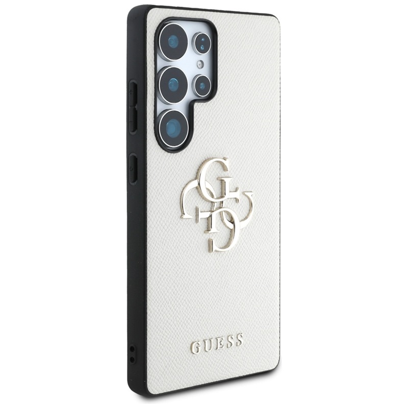 Guess Grained Big 4G Logo Small Classic Logo - Etui do Samsung Galaxy S25 Ultra (beżowy)