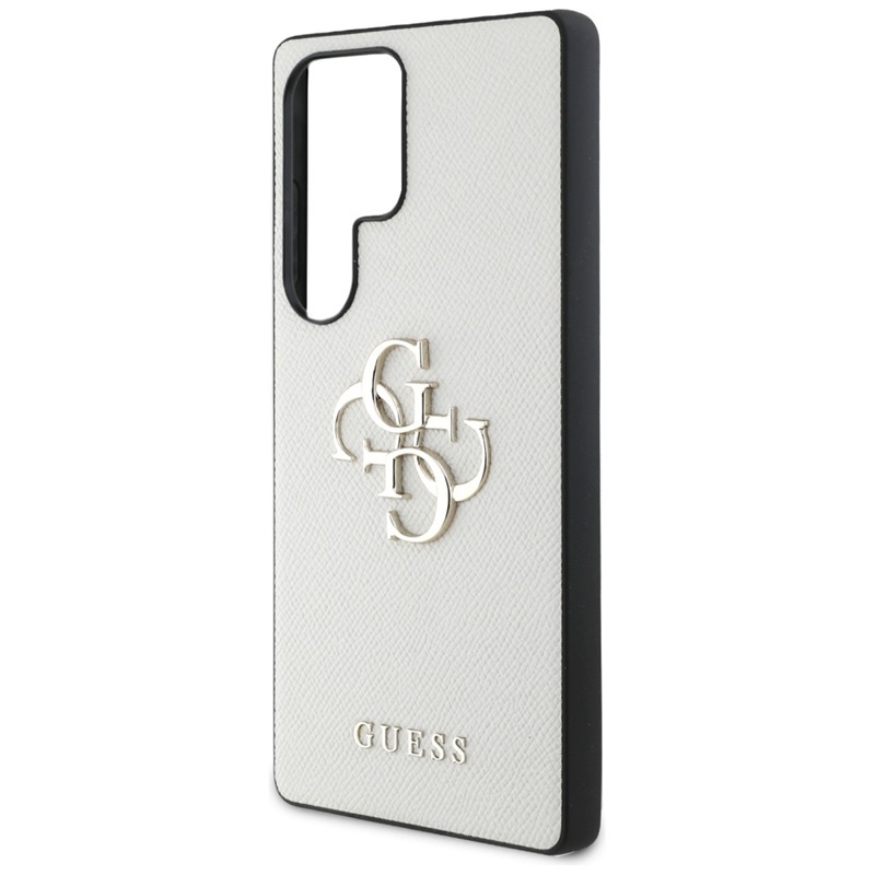Guess Grained Big 4G Logo Small Classic Logo - Etui do Samsung Galaxy S25 Ultra (beżowy)