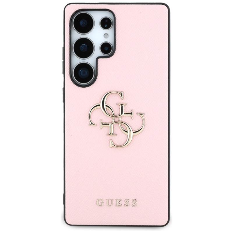 Guess Grained Big 4G Logo Small Classic Logo - Etui do Samsung Galaxy S25 Ultra (różowy)