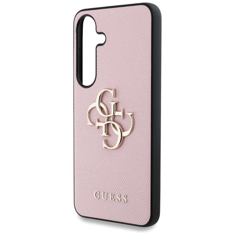 Guess Grained Big 4G Logo Small Classic Logo - Etui do Samsung Galaxy S25+ (różowy)