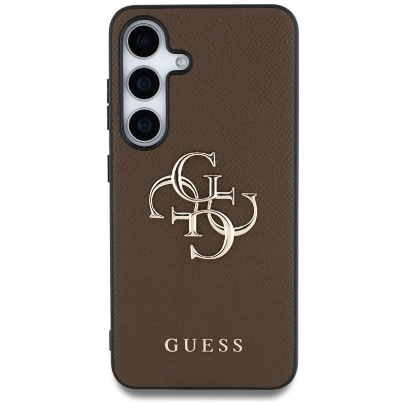 Guess Grained Big 4G Logo Small Classic Logo - Etui do Samsung Galaxy S25+ (brązowy)