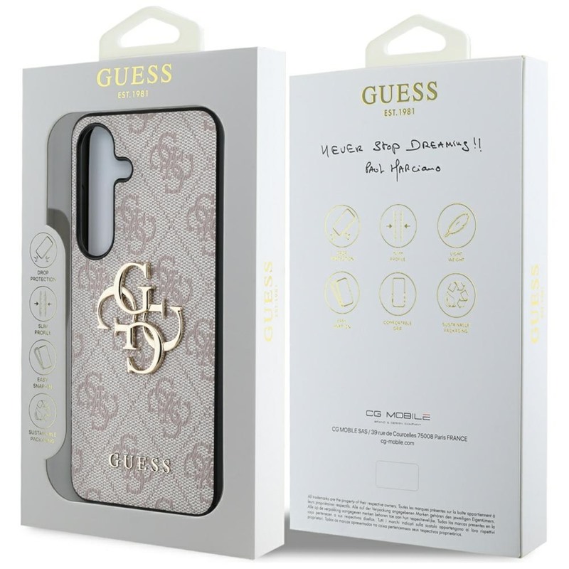 Guess Big 4G Logo Classic Logo - Etui do Samsung Galaxy S25 (różowy)