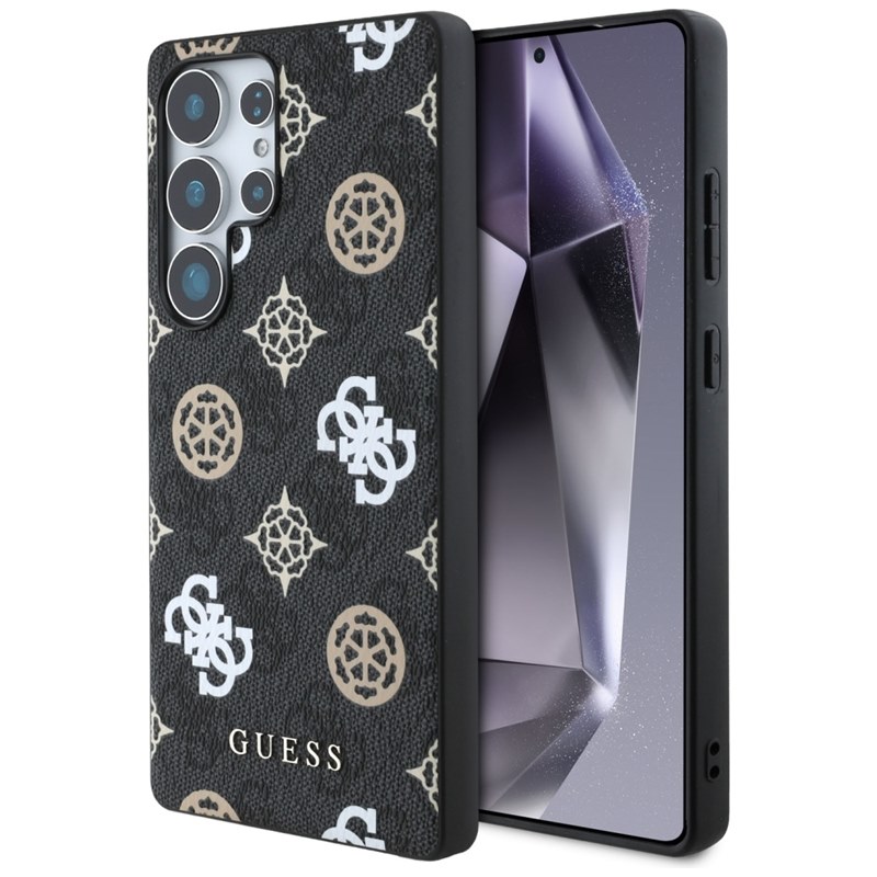 Guess 4G Printed Colored Peony Pattern MagSafe - Etui do Samsung Galaxy S25 Ultra (czarny)