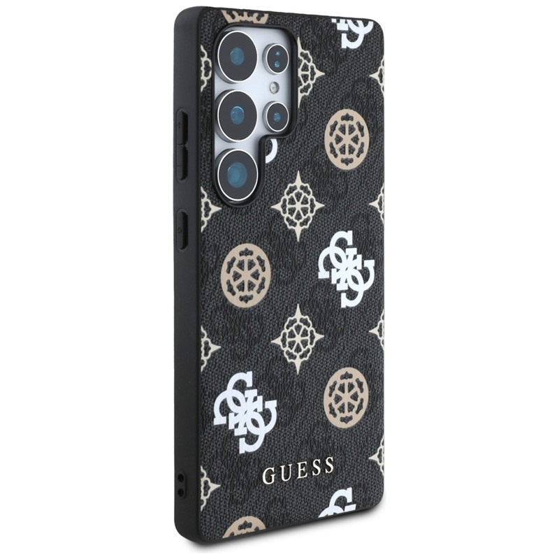 Guess 4G Printed Colored Peony Pattern MagSafe - Etui do Samsung Galaxy S25 Ultra (czarny)