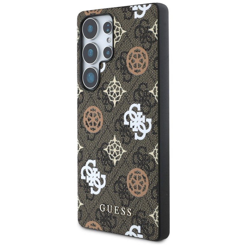 Guess 4G Printed Colored Peony Pattern MagSafe - Etui do Samsung Galaxy S25 Ultra (brązowy)