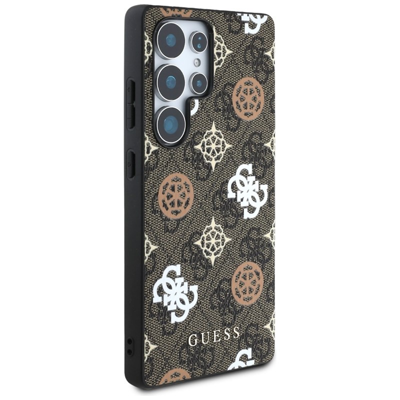 Guess 4G Printed Colored Peony Pattern MagSafe - Etui do Samsung Galaxy S25 Ultra (brązowy)