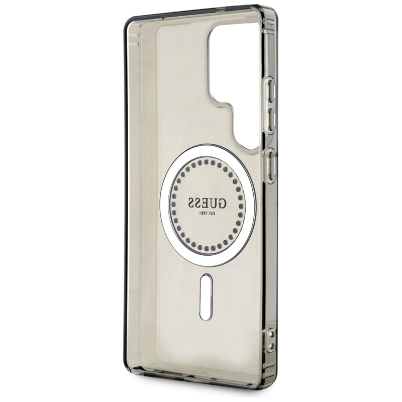 Guess Rhinestones Printed Classic Logo MagSafe - Etui do Samsung Galaxy S25 Ultra (czarny)