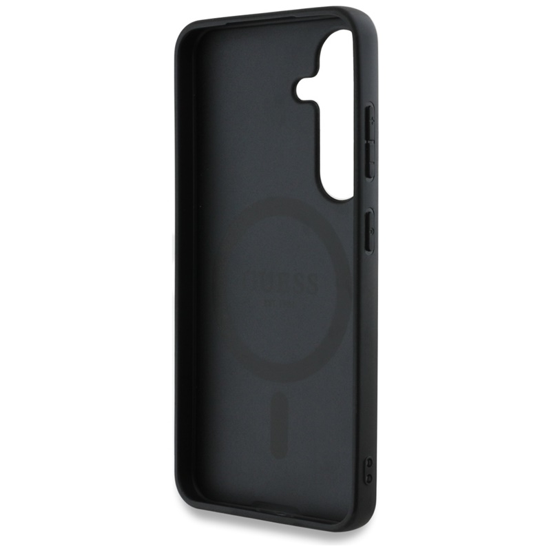 Guess 4G Round Patch Classic Logo MagSafe - Etui do Samsung Galaxy S25+ (niebieski)